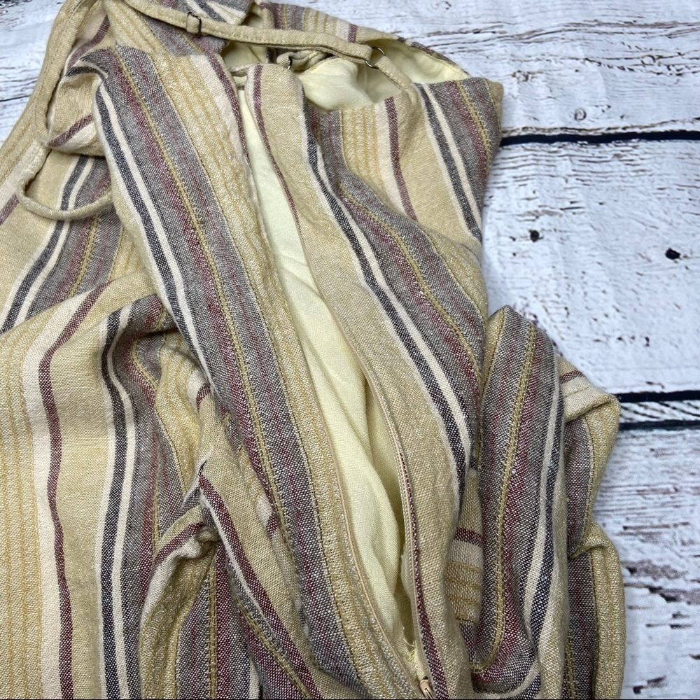 Lucca Mojave Striped Linen Jumpsuit Size M - Picture 3 of 7